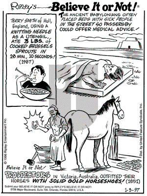 Ripley's Believe It or Not on Thursday February 27, 1997 Comic Strip