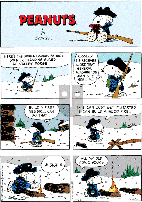 Peanuts - Sunday November 23, 1997 Comic Strip
