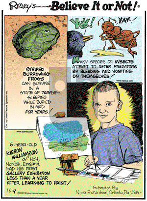 Ripley's Believe It or Not on Wednesday November 4, 2009 Comic Strip