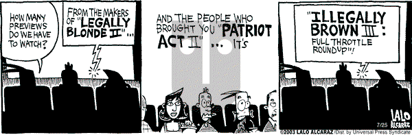 La Cucaracha on Friday July 25, 2003 Comic Strip