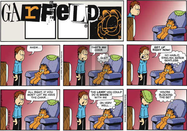 Garfield on Sunday February 20, 2011 Comic Strip