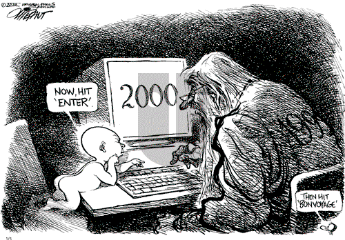 Pat Oliphant on Saturday January 1, 2000 Comic Strip
