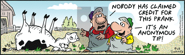 Frank and Ernest on Wednesday September 13, 2017 Comic Strip