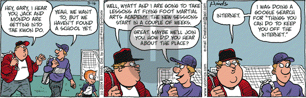 Cleats on Tuesday March 16, 2004 Comic Strip