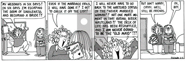 Cathy Classics on Monday March 15, 1993 Comic Strip