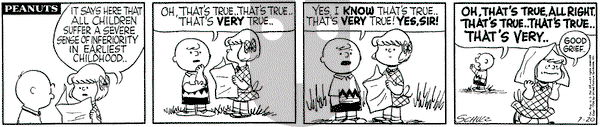 Peanuts on Friday July 20, 1956 Comic Strip