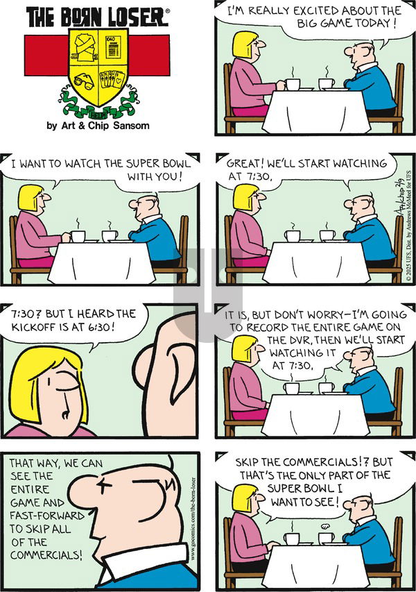 The Born Loser on Sunday February 9, 2025 Comic Strip