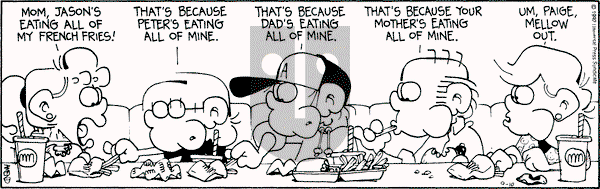 FoxTrot on Thursday September 10, 1992 Comic Strip