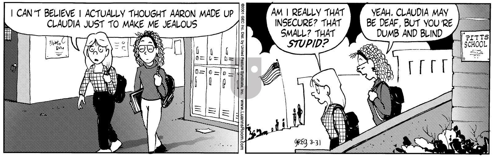 Luann - Saturday March 31, 2001 Comic Strip