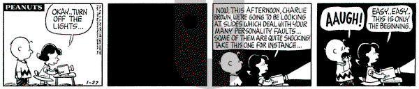 Peanuts on Monday January 27, 1964 Comic Strip