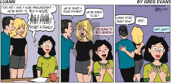 Luann on Sunday June 24, 2018 Comic Strip
