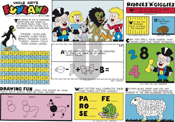 Uncle Art's Funland on Sunday August 27, 2023 Comic Strip