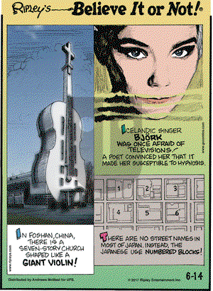 Ripley's Believe It or Not on Wednesday June 14, 2017 Comic Strip
