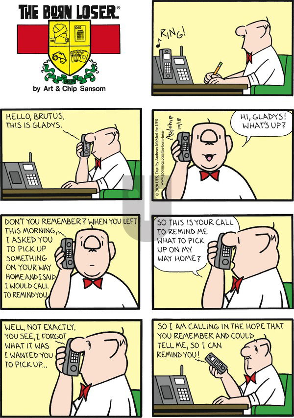 The Born Loser on Sunday October 18, 2020 Comic Strip