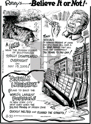 Ripley's Believe It or Not on Tuesday August 30, 2005 Comic Strip