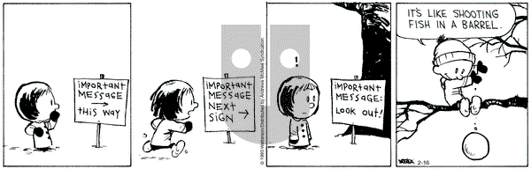 Calvin and Hobbes - Thursday February 16, 2023 Comic Strip