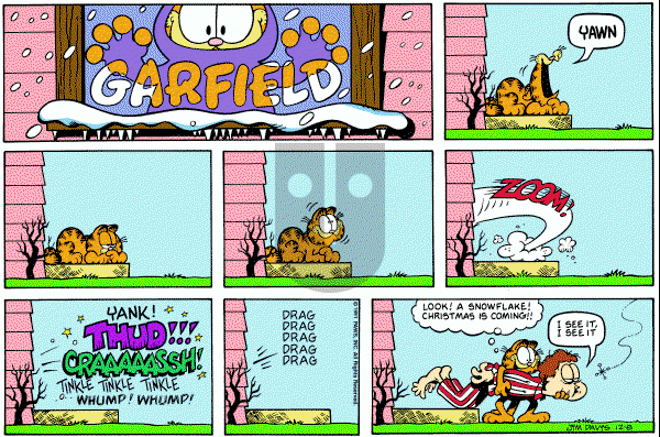 Garfield on Sunday December 8, 1991 Comic Strip
