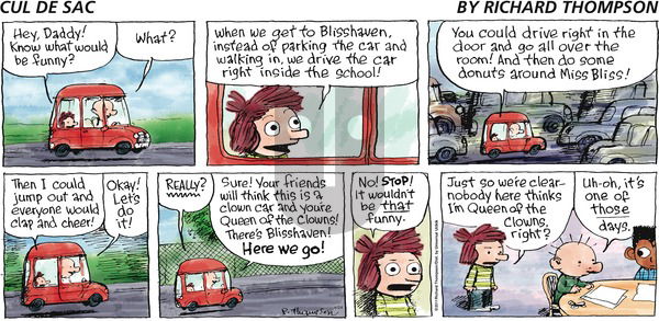 Cul de Sac on Sunday April 24, 2016 Comic Strip