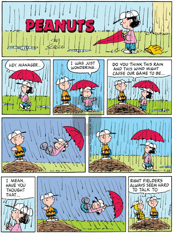 Peanuts on Sunday July 28, 1996 Comic Strip