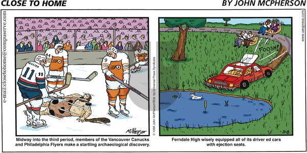 Close to Home on Sunday November 8, 1998 Comic Strip