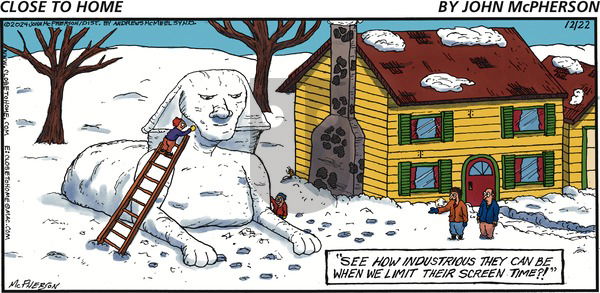 Close to Home on Sunday December 22, 2024 Comic Strip