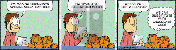 Garfield on Thursday November 27, 2014 Comic Strip