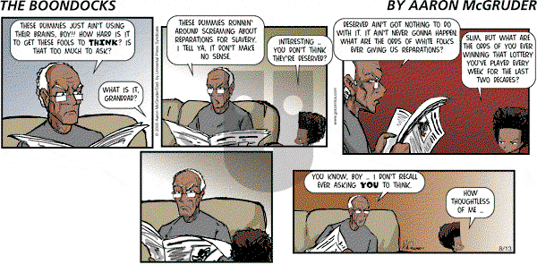 The Boondocks on Sunday March 16, 2014 Comic Strip