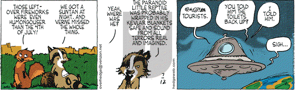Over the Hedge on Saturday July 12, 2008 Comic Strip