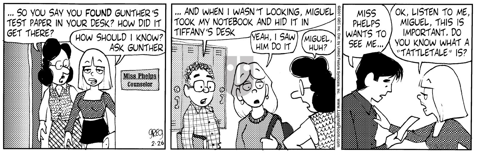 Luann - Monday February 26, 2001 Comic Strip