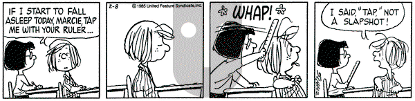 Peanuts on Friday February 8, 1985 Comic Strip