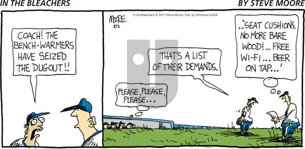 In the Bleachers on Sunday August 7, 2011 Comic Strip