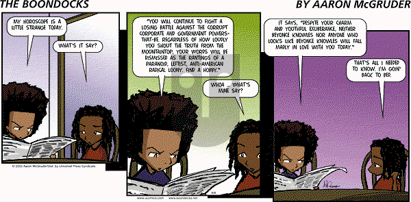 The Boondocks - Sunday September 8, 2002 Comic Strip