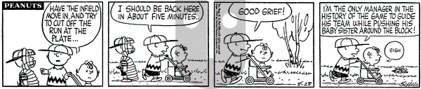 Peanuts on Friday August 28, 1959 Comic Strip