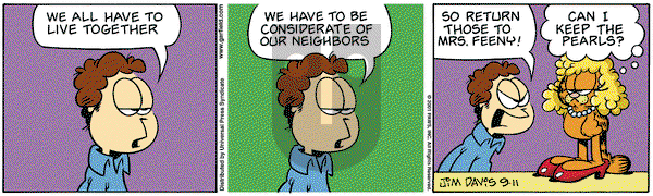 Garfield - Tuesday September 11, 2001 Comic Strip
