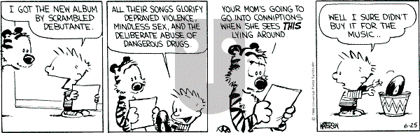 Calvin and Hobbes - Tuesday June 25, 1991 Comic Strip