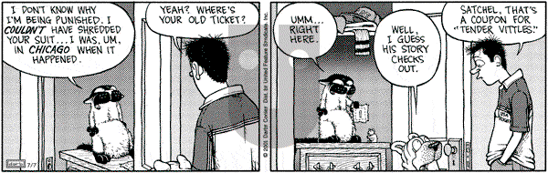 Get Fuzzy on Saturday July 7, 2001 Comic Strip