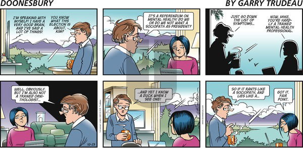 Doonesbury on Sunday October 23, 2016 Comic Strip