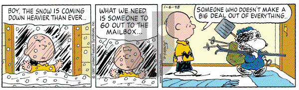 Peanuts on Tuesday January 6, 1998 Comic Strip