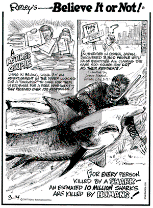 Ripley's Believe It or Not on Wednesday March 14, 2007 Comic Strip