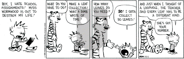 Calvin and Hobbes on Monday October 5, 2015 Comic Strip