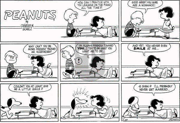 Peanuts - Sunday April 29, 1956 Comic Strip