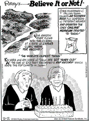 Ripley's Believe It or Not on Friday November 19, 1999 Comic Strip