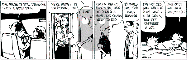 Calvin and Hobbes - Saturday September 16, 1995 Comic Strip