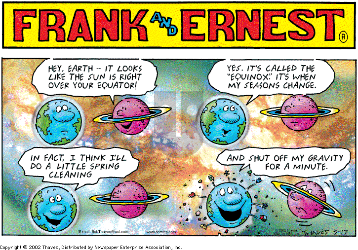 Frank and Ernest on Sunday March 17, 2002 Comic Strip