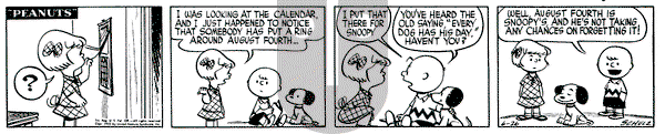 Peanuts on Friday June 26, 1953 Comic Strip
