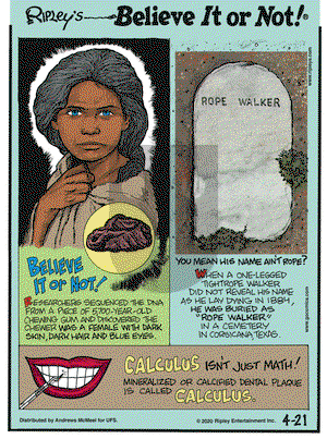 Ripley's Believe It or Not on Tuesday April 21, 2020 Comic Strip