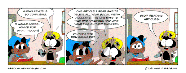 Little Fried Chicken and Sushi - Monday April 19, 2021 Comic Strip