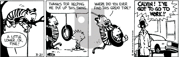 Calvin and Hobbes - Friday March 21, 1986 Comic Strip