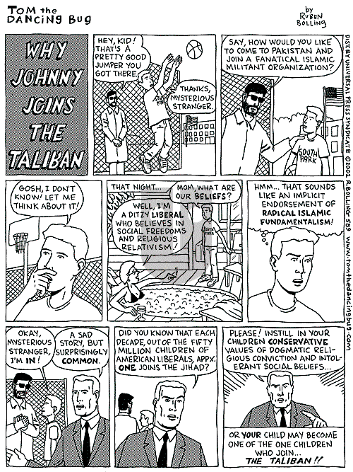 Tom the Dancing Bug on Saturday March 9, 2002 Comic Strip
