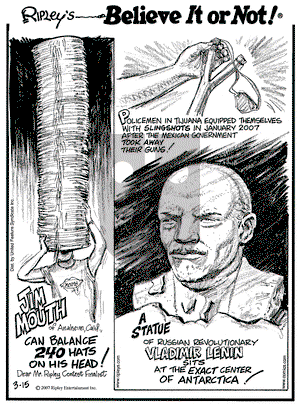Ripley's Believe It or Not on Thursday March 15, 2007 Comic Strip